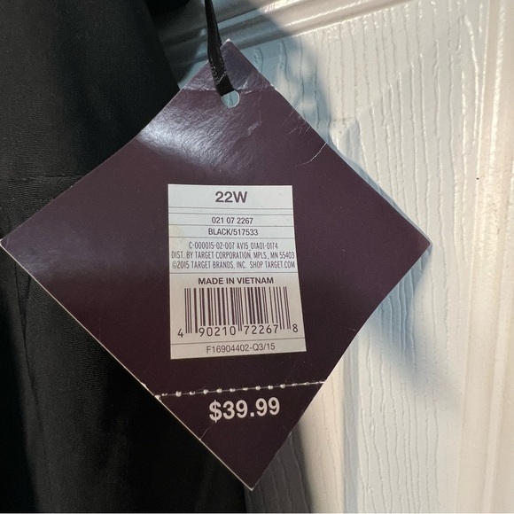 NWT Ava & Viv plus size Swim Dress black white stripe one piece Size 22W - Picture 2 of 8